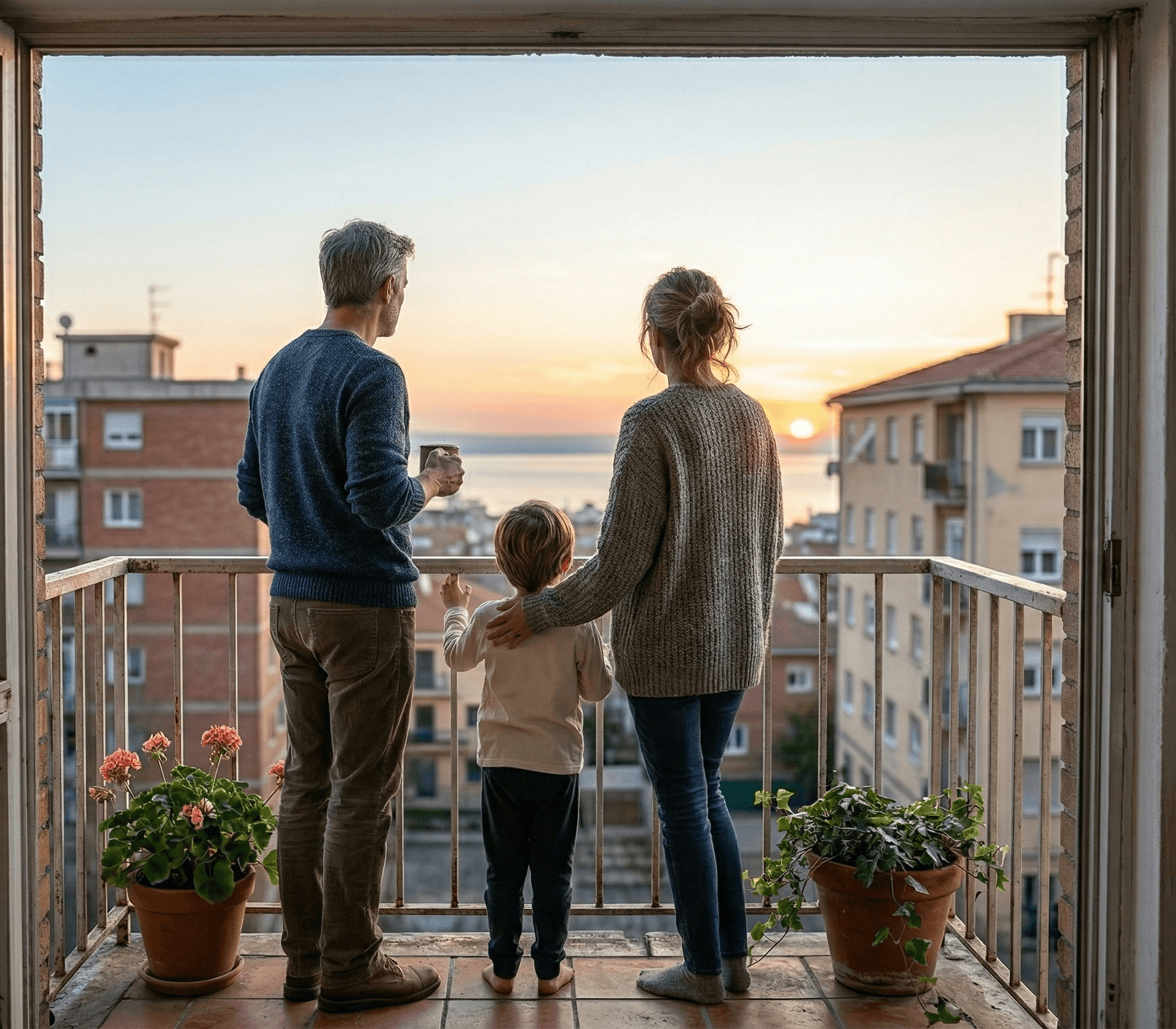 Familia en su hogar tras acogerse a la Ley de Segunda Oportunidad